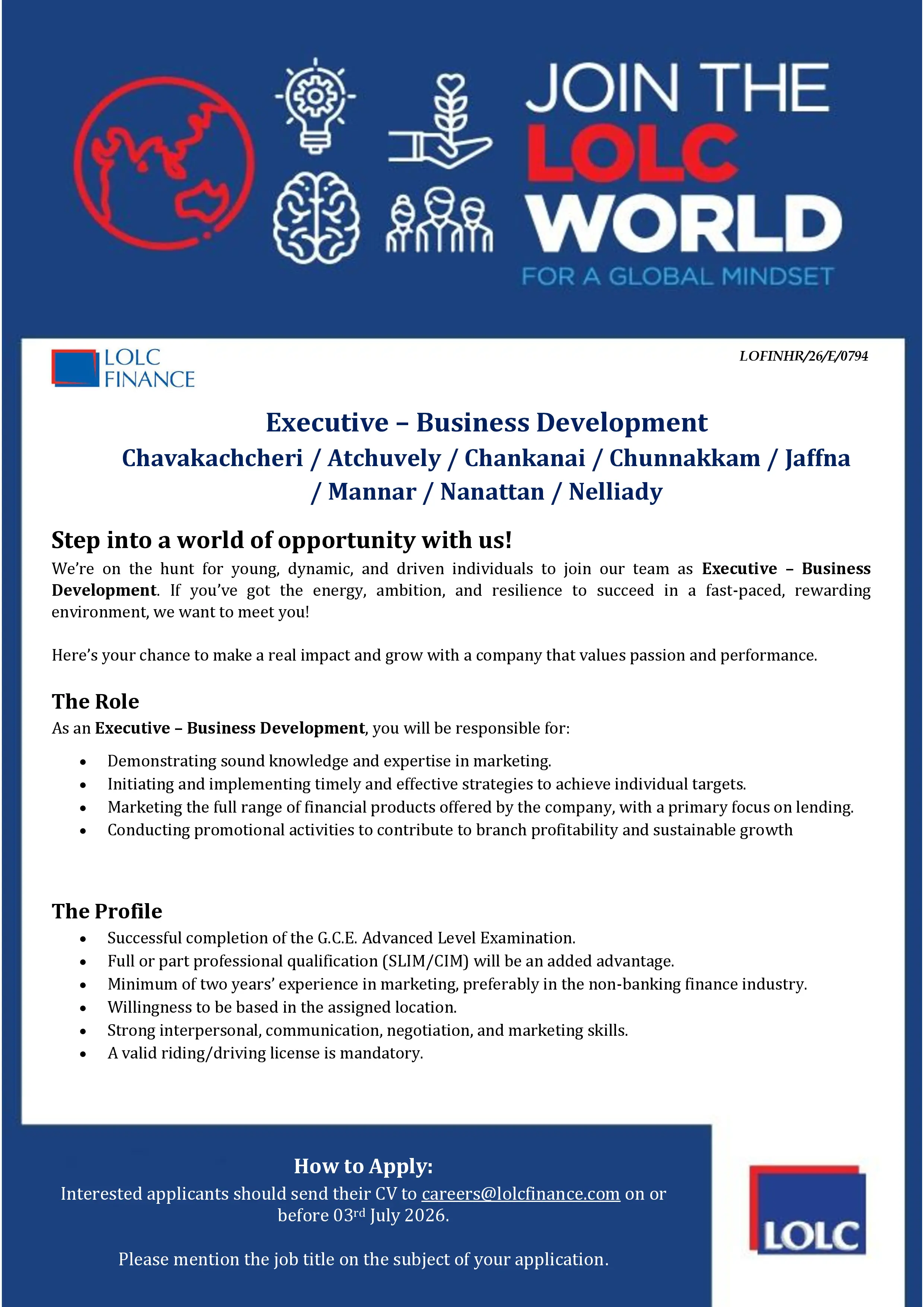 Business Development vacancy